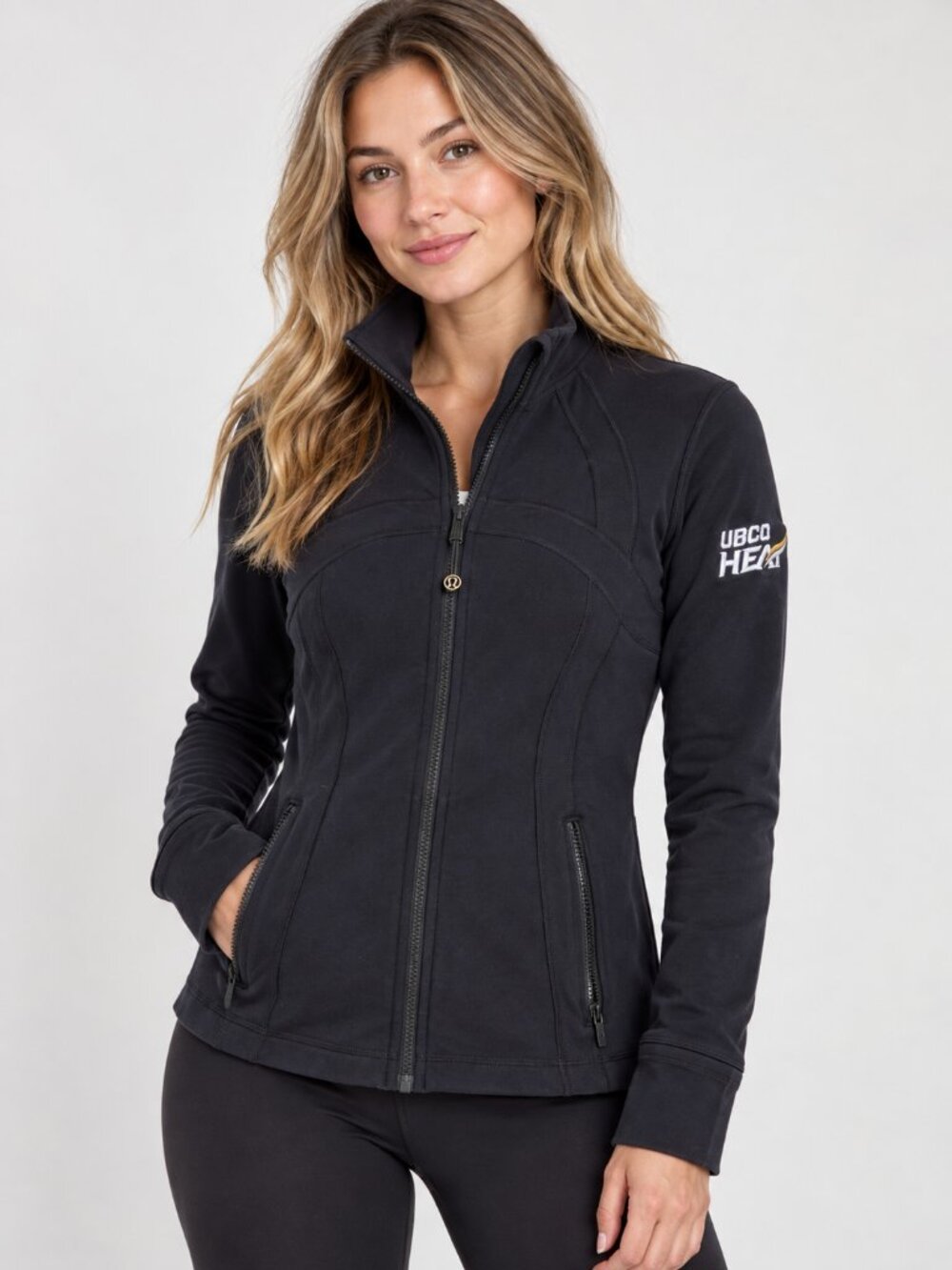 Lululemon Define Jacket UBCO Heat Black Full Zip Thumbholes Women’s Size 6